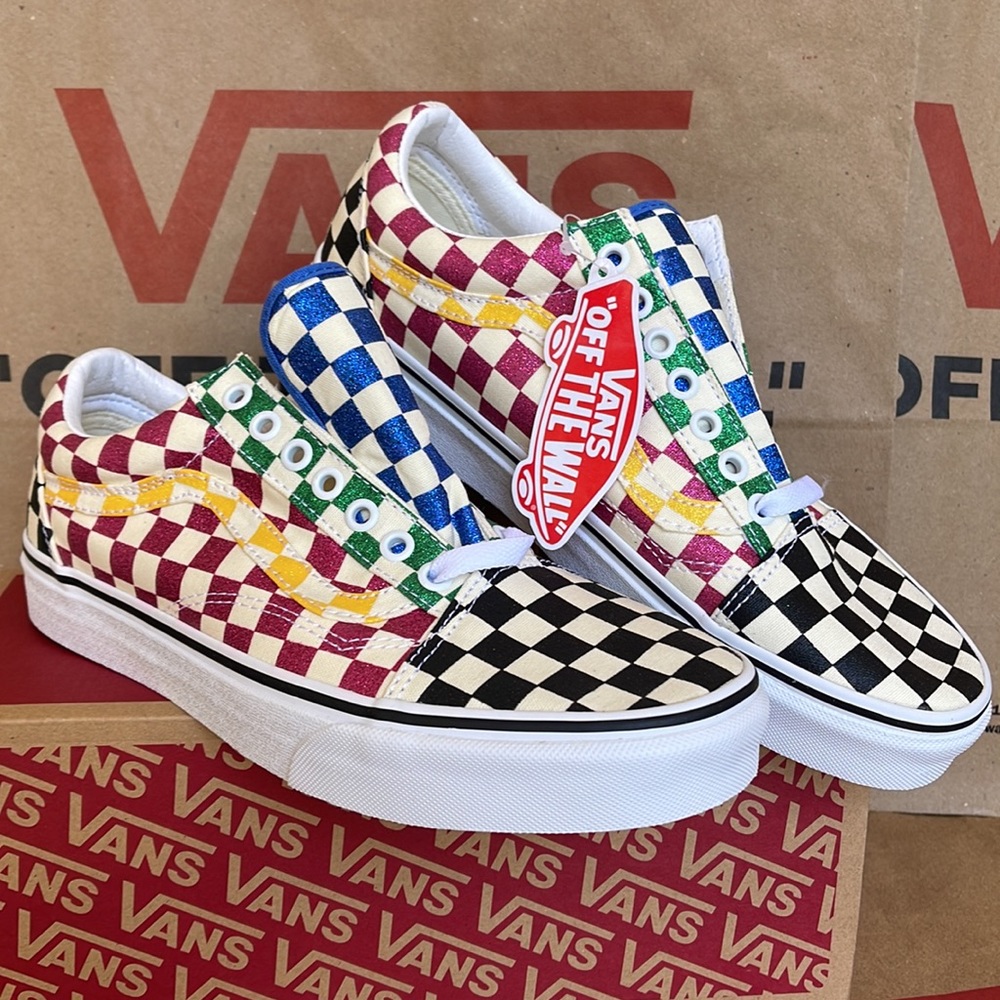 Vans Old Skool Glitter Check Multi/True White WMNS sneakers - Picture 5 of 16